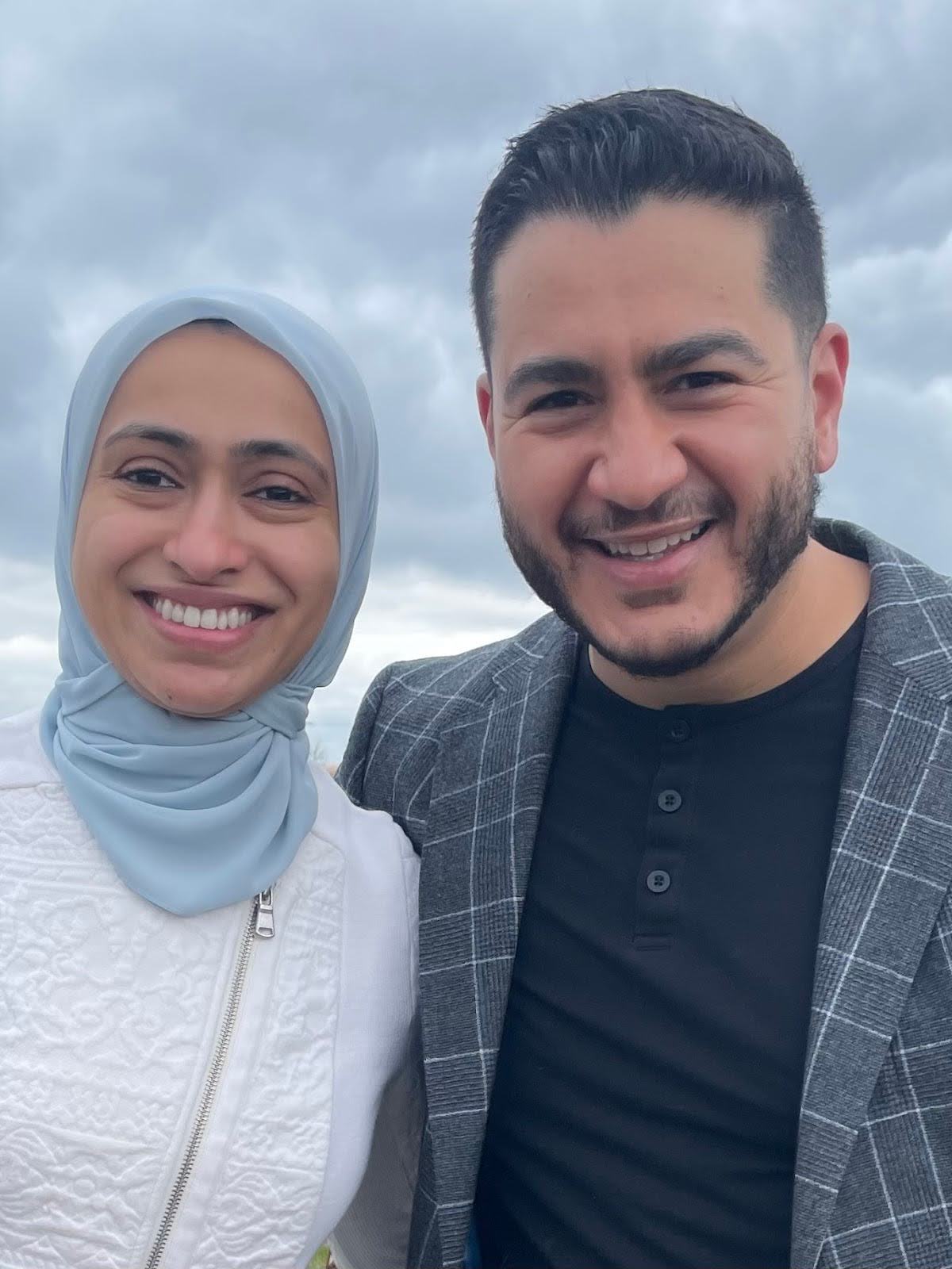 Sarah and Abdul smiling